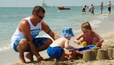 Italië, Adriatische kust - zandkastelen bouwen